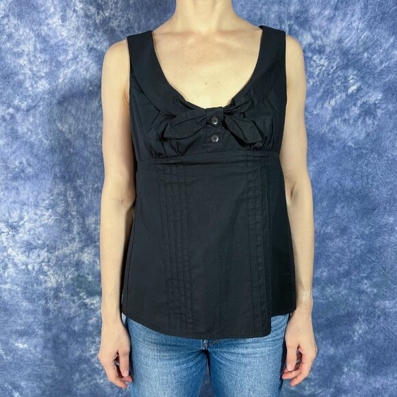 Trink Turk Black Sleevelss Blouse w/ Back Cut-Out Sz 8 - Picture 1 of 3